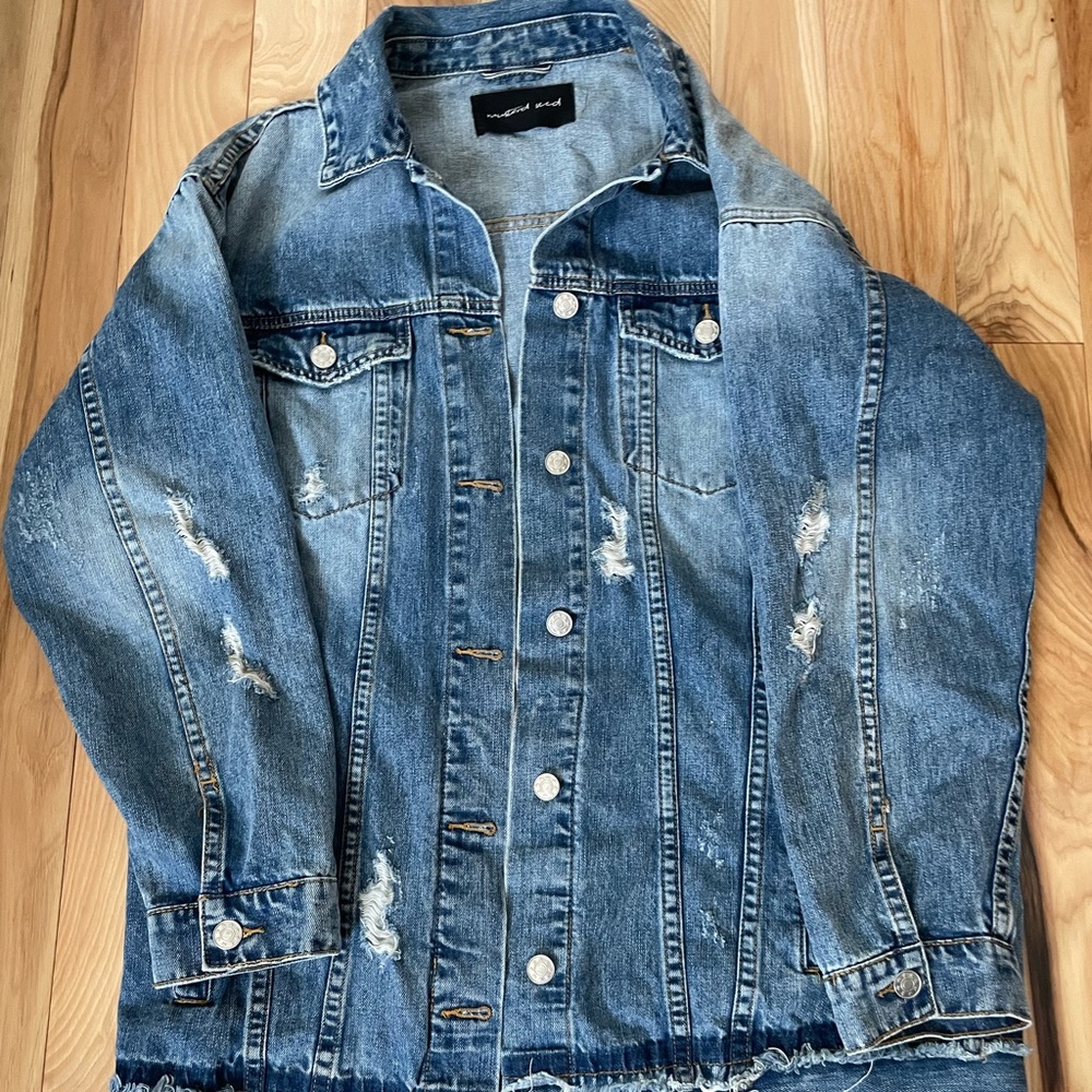 Mustard Seed Distressed Denim Jacket